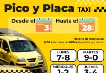 Nueva rotación de pico y placa para taxis en agosto en Cartagena Pico y Placa Taxis Cartagena