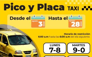 Nueva rotación de pico y placa para taxis en agosto en Cartagena Pico y Placa Taxis Cartagena
