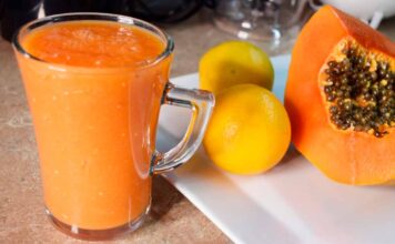 Jugo de papaya con naranja Jugo de papaya con naranja