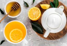Té de miel y limón Té de miel y limón