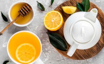 Té de miel y limón Té de miel y limón