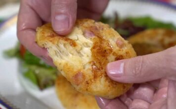 Tortitas de Papa con Jamón y Queso Tortitas de Papa con Jamón y Queso