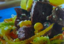 Lomo de res con verduras Lomo de res con verduras