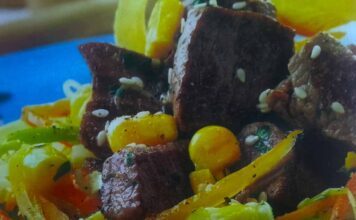 Lomo de res con verduras Lomo de res con verduras